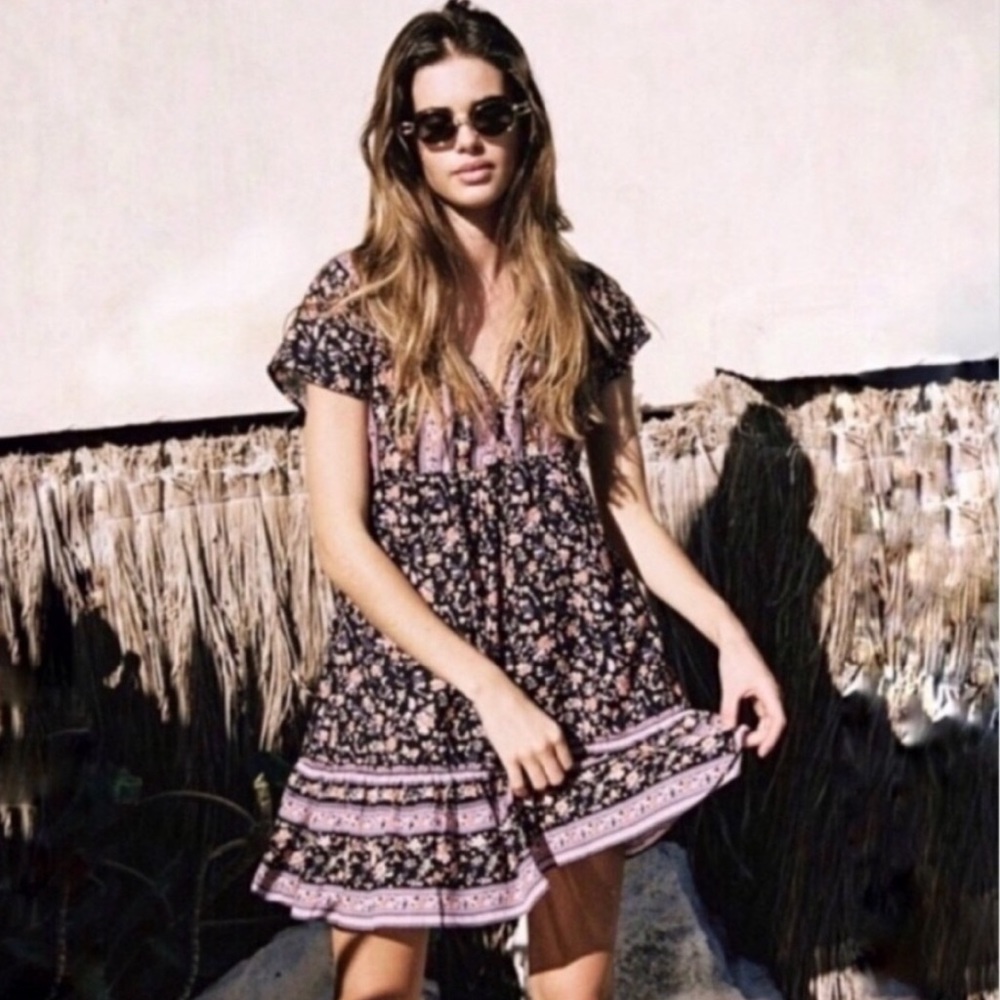 ARNHEM Bloom babydoll mini dress nightshade floral